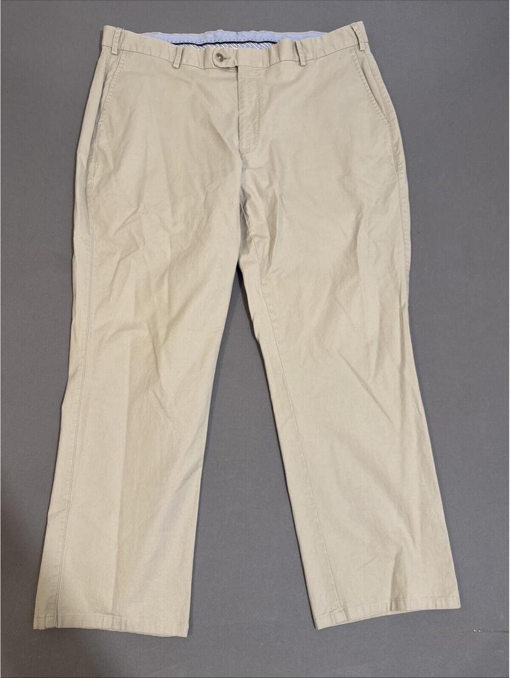 Peter Millar Pants Mens 40 Khaki Beige Flat Front Chino Casual Golf Peru MS18B48